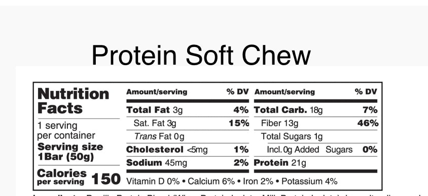 Parrillo Protein Soft Chew Bar - Chocolate